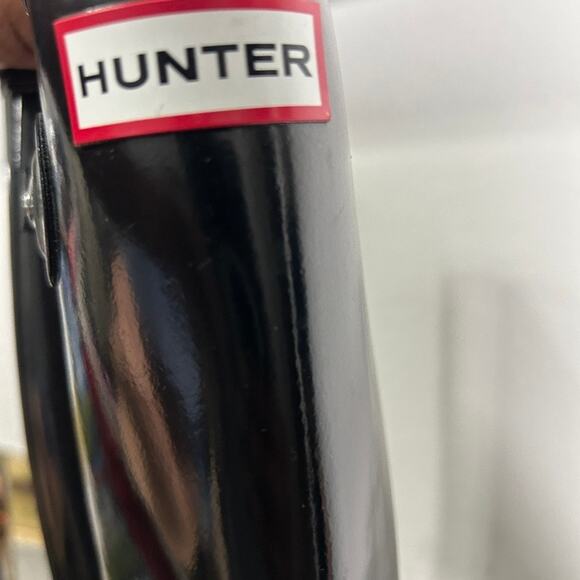 Hunter Original Tall Gloss Rain Boots Black Classic Black Women's Size 8 - Picture 10 of 13